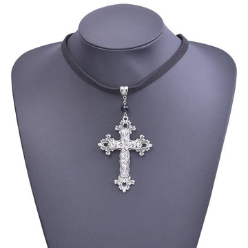 Amazing Gothic Religion Cross Cross Choker Aesthetic Design Pendant Necklaces For Women - Christian Jewellery - The Jewellery Supermarket